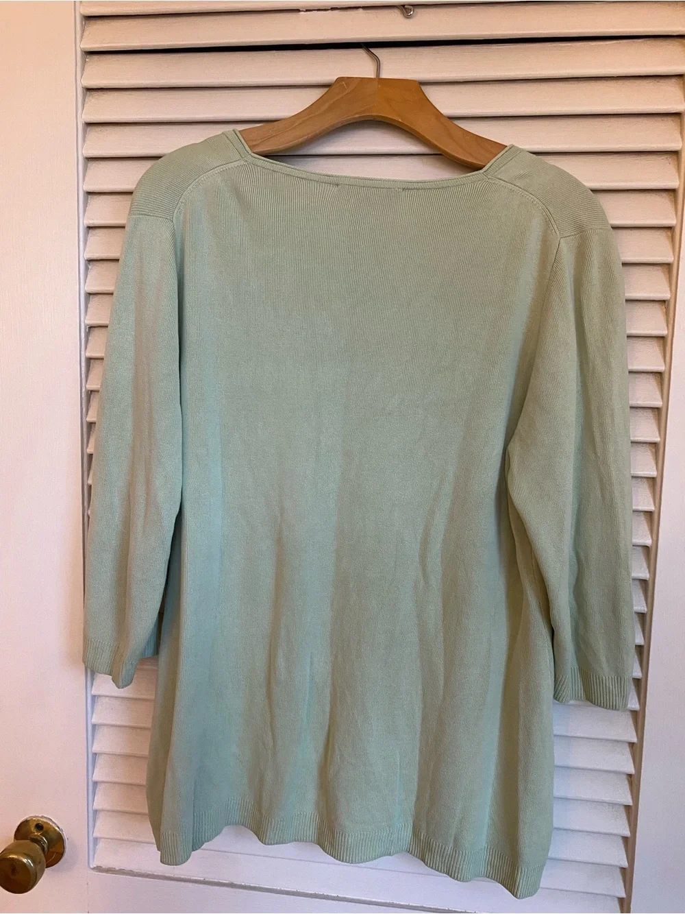 Coldwater Creek Women's Sage Green Button-Front Cardigan Sweater